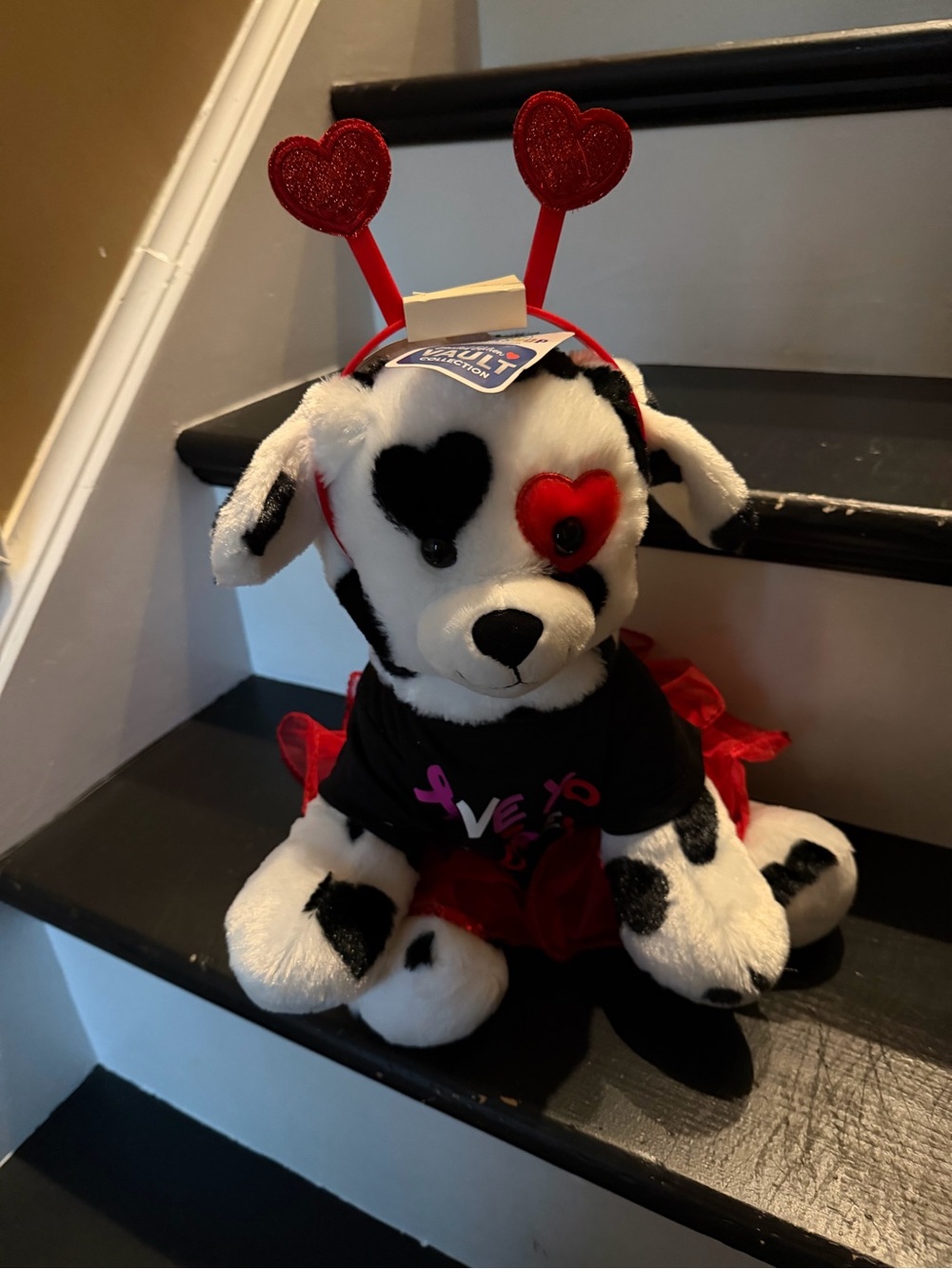 Build a bear Be mine Valentines Dalmatian plush with outfit